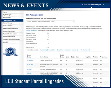 CCU Student Portal Upgrades